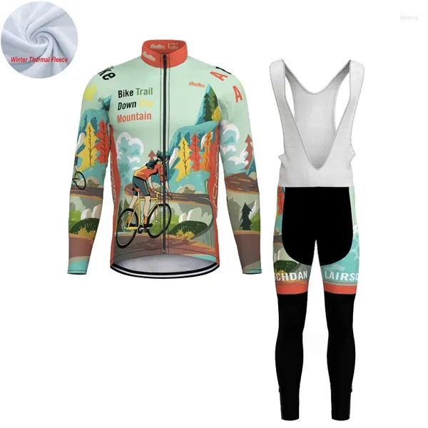 Гоночные комплекты LairschDan, зимняя велосипедная куртка, мужская велосипедная майка с длинными рукавами, термофлисовая одежда для горного велосипеда, Ropa Termica Para Hombre