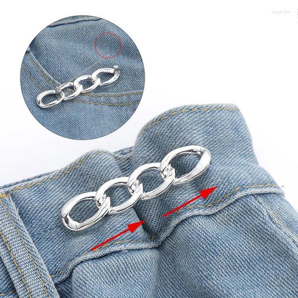 Cintos Simples Calças Destacáveis Clipes Ajustáveis Fivela de Cintura Prego-Free Metal Pins Botão para Meninas Jeans Cinturas Apertador