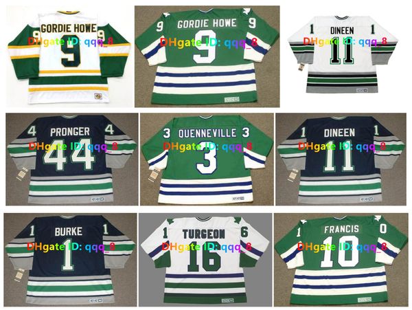 RON FRANCIS CHRIS PRONGER CCM Retrocesso Hartford Whalers Hóquei Jersey GORDIE HOWE BRENDAN SHANAHAN JOEL QUENNEVILLE KEVIN DINEEN RAY FERRARO MIKE LIUT Tamanho