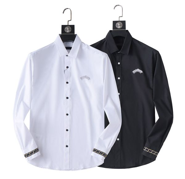 Camisas casuais masculinas de luxo high-end magro vestido de seda camisa de manga longa roupas de negócios casuais branco