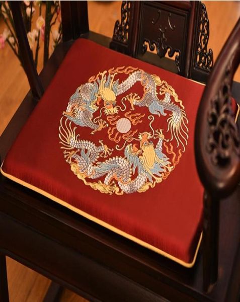 Bordado chinês Dragon Cadeir Seat Office Office Sofá Cadeira Antislip Seat Pad Decor de Decoração de Dining Cadeira de Polchair Cushi5747348