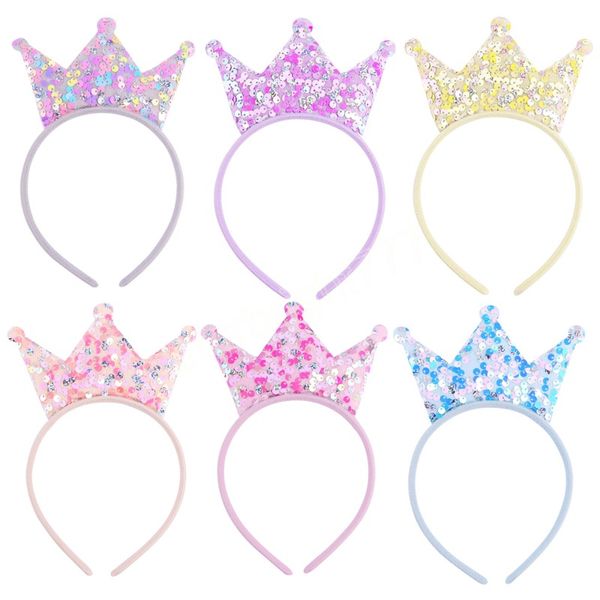 Cerchietto per capelli con corona da principessa per bambini, dolce biglietto per capelli con corona di paillettes su entrambi i lati, regalo di compleanno per bambina, gioielli, cerchio per capelli con glitter