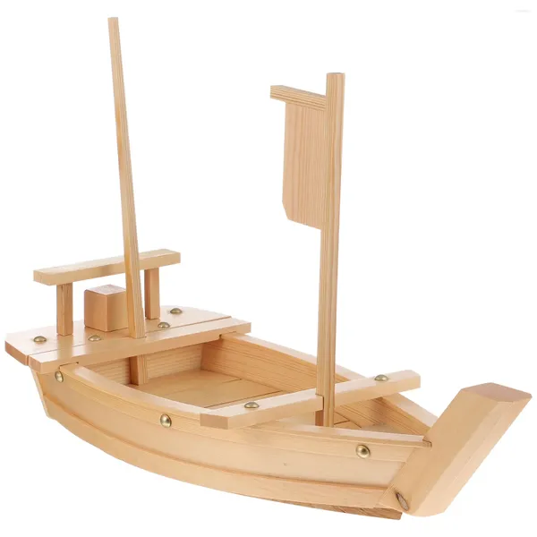 Set di stoviglie Sushi Boat Posate usa e getta Piatto domestico Nave Display a forma di legno Sashimi Piatto da portata Vassoio