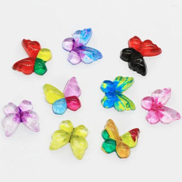 Flores decorativas 50/100/folha de resina de borboleta de simulação colorida linda placa de animal para crianças cabelo ou concha de telefone beleza