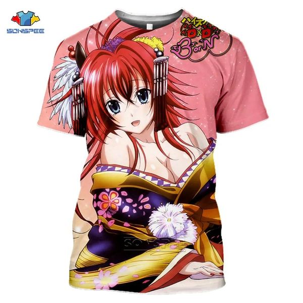 Рубашки Sonspee, бренд с 3D принтом, аниме, футболка для средней школы Dxd Hero, мужские и женские топы для косплея Kawaii Haruku, забавные рубашки, футболка Homme A1