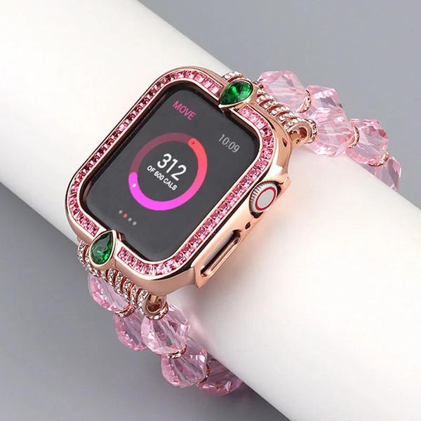 Zubehör Bling Crystal Bumper für Apple Watch Cover 44mm 40mm Diamond Full Protect Metallschale für iWatch Serie 6 SE 5 4 Case Fhx16bk