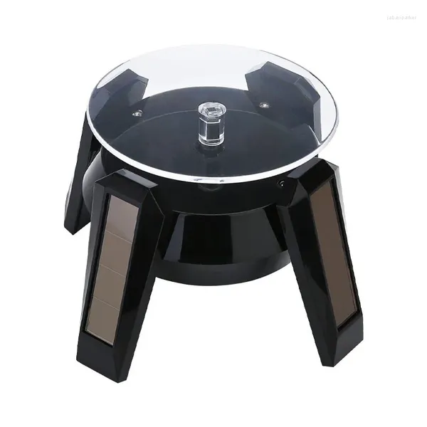 Bolsas de jóias 3LED Mudança de cor 360 graus Solar Showcase Turntable Rotating Watch Display Stand Case Organizador