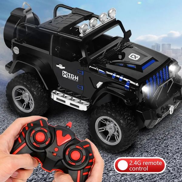 Auto giocattolo telecomandata per bambini con musica leggera colorata che spruzza fuoristrada potente motore elettrico RC camion B 231229
