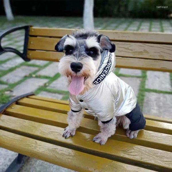 Köpek Giyim Köpekler İçin Gümüş Tulum Kalın Evcil Hayvan Kış Kıyısı Sıcak Dört Bacak Tahil Pamuk Kedi Onesie S-XXL