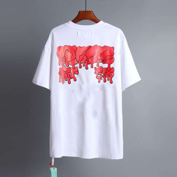 T-Shirts Designer Marke Luxus Herren T-Shirts Offs Männer Frauen Offwhites Tops T-Shirts Sommer T-Shirt Classic Back Paint Arrows Weiß Kurzarm T-Shirt Casual T-Shirts 1pez