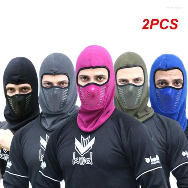 Ciclismo Caps 2 PCS Bicicleta Máscara Facial Ao Ar Livre Inverno Quente Escalada Esqui À Prova de Vento Filtro de Carbono Térmico Fleece Balaclava Cabeça