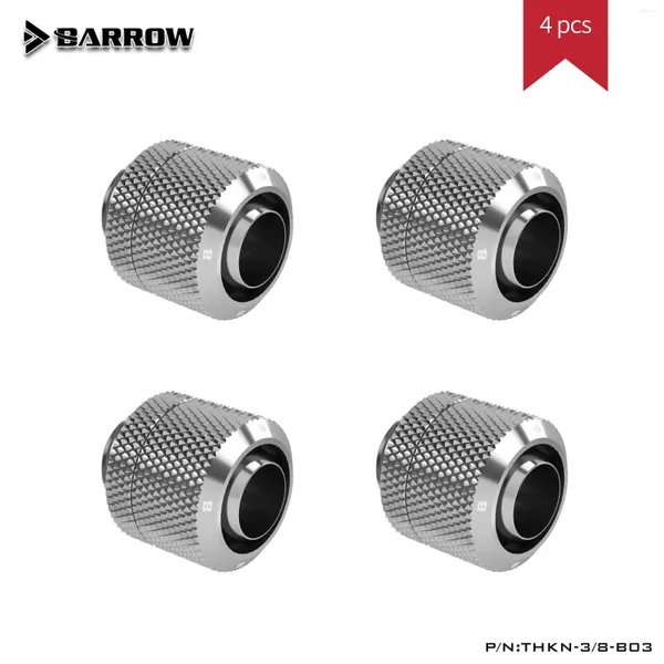 Raffreddamenti per computer Barrow THKN-3/8-B03 4 pezzi Raccordo per tubo flessibile per tubo morbido Connettore per tubo serrato a mano argento/oro/bianco/nero