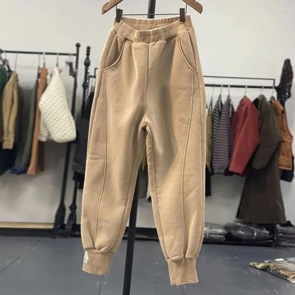 Pantaloni da uomo autunno e inverno taglie forti da uomo leggings larghi Harem pantaloni sportivi versatili casual caldi in velluto tinta unita