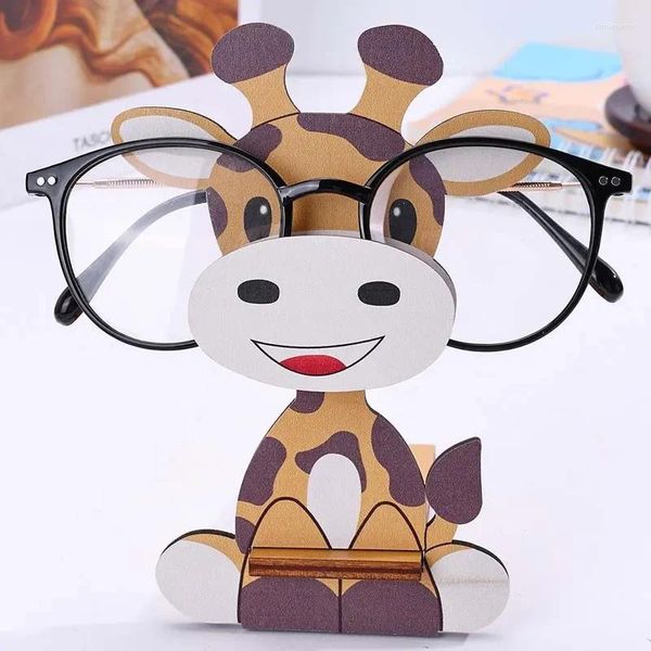 Sonnenbrillenrahmen Ncmama Giraffe Brillen-Organizer Niedliche 3D-Tier-Brillenzubehör-Cartoon-Schnitzereien Sonnenbrillen-Display-Rack-Regal-Schaufenster