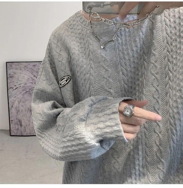 Felpe con cappuccio da uomo coreano Street Trend Waffle maglione sottile con cappuccio per uomini e donne in primavera autunno vestibilità ampia coppia casual a maniche lunghe