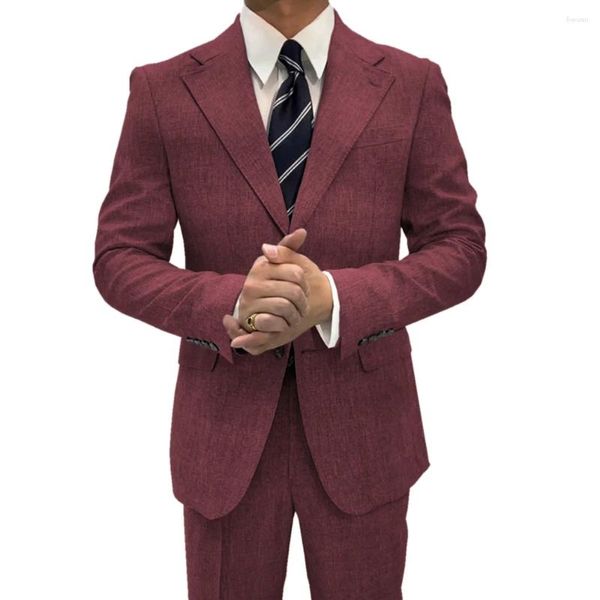 Ternos masculinos tamanho grande calças homem 2 peça personalizar blazer define jaquetas para homens de luxo noivo smoking masculino homme (calças blazer)