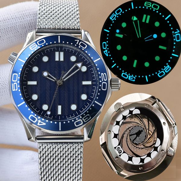 Дизайнерские часы 60-е 42 мм Керамический безель Светящиеся мужские часы Orologio Мужские механические часы с автоматическим механизмом Montre De Luxe Часы Nato 300M Наручные часы A2