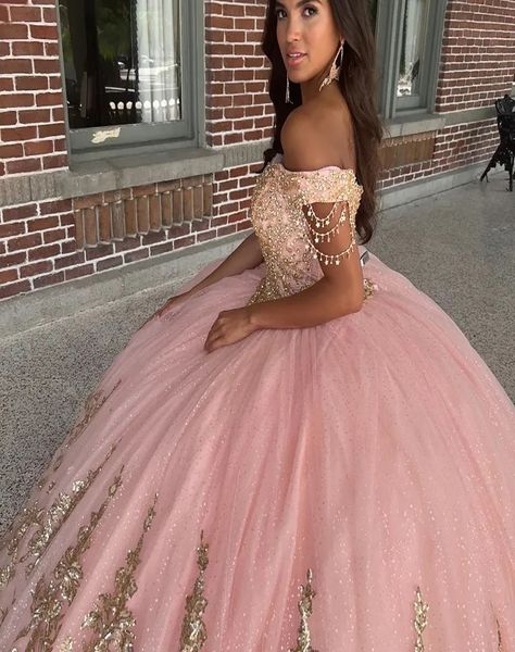 Robes De Quinceanera rose fête bal robe De bal Tulle personnalisé grande taille fermeture éclair à lacets nouveau perlé robe De pour doux 15 hors épaule