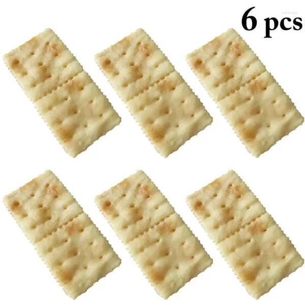Decorative Flowers 6Pcs Artificial Cookie Faux Model Home Decoration Kid Teether Toy Simulation Biscuit Kitchen Table Decor