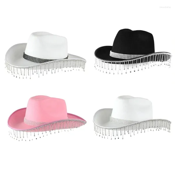 Berets Tassels Cowboy Hat Music Festival Cap Mulheres Poshoots Flat Top