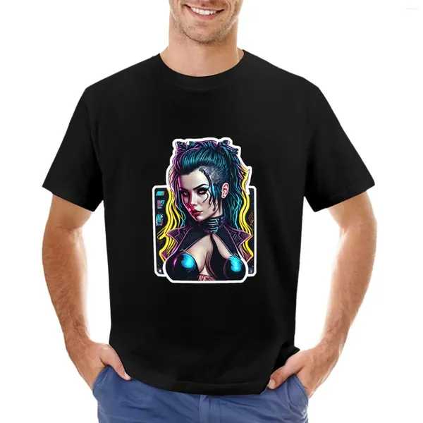 Herren T-Shirts Sexy Cyber Girl T-Shirt Grafikshirt Männer Workout