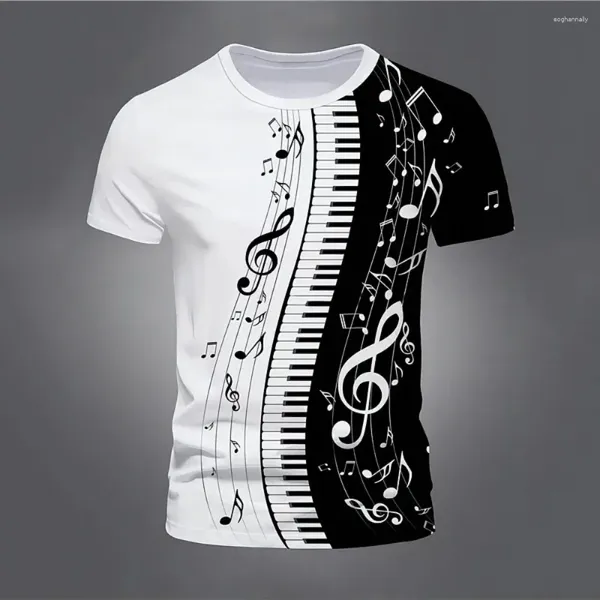 Homens camisetas Verão nota musical t-shirts piano 3d impressão streetwear homens mulheres moda oversized camisa de manga curta crianças camisetas tops roupas