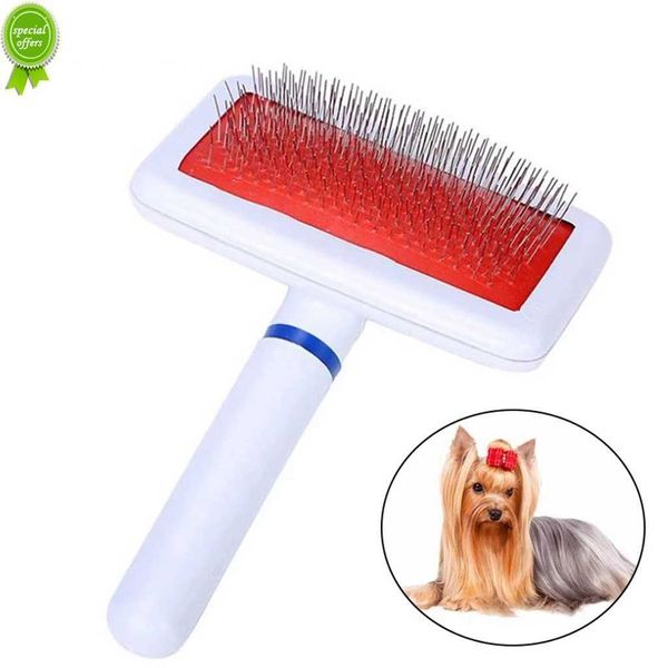 New Pet Cat Brush Pettine per cani Rimuove i capelli Pettine per peli di animali domestici Spazzola per slicker autopulente per gatti Cani Rimuove i capelli aggrovigliati Strumento di bellezza per animali domestici