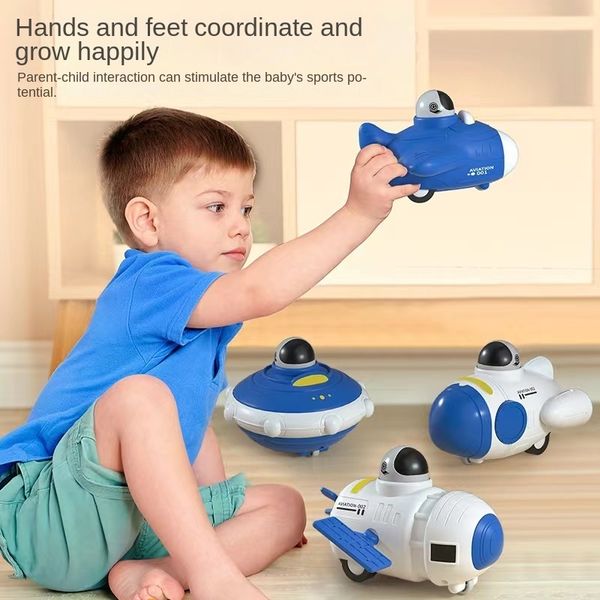 Electric RC Car Fun Children's Press Toy Boy Cute Astronaut Cartoon Spacecraft Crash Resistance Inertia Educativo y regalos 230630