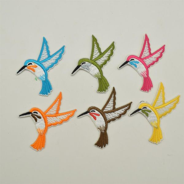 60ps piccolo uccello ferro su patch applique toppe ricamate cucire su design per artigianato fai da te 6colors275Y