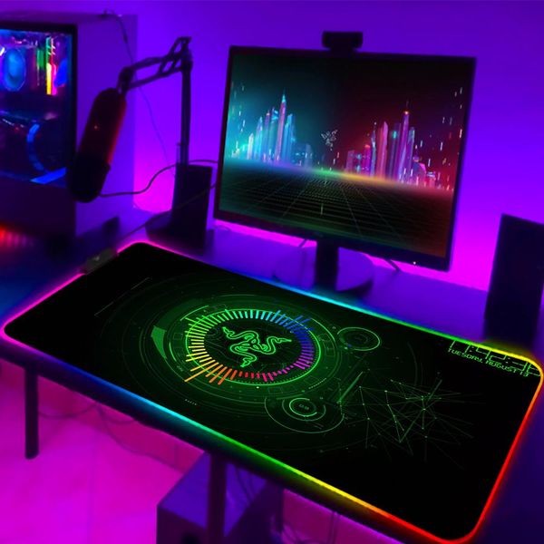 Ruht Mauspad RGB Razer Gaming-Zubehör Computer Großes 900x400 Mousepad Gamer Gummiteppich mit hintergrundbeleuchteter Tastatur LED-Mausmatten