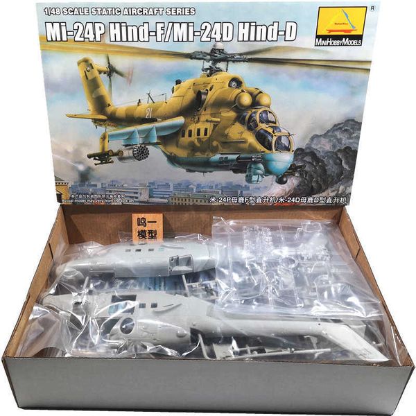 Blocks TRUMPETER 80311 Scala 1/48 Russian Static Aircraft Sheries Mi-24P Hind-F/Mi-24D Hind-D Modello di assemblaggio Kit di costruzione Hobby DIYHKD230701