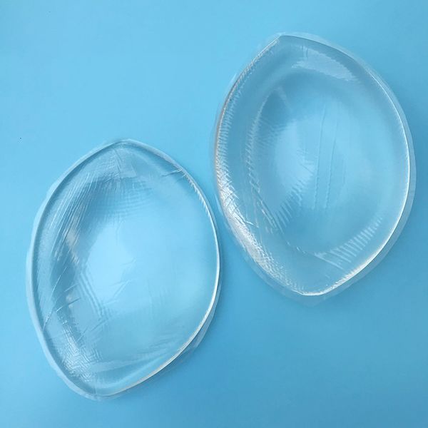 Almofada de peito macio grande copo cheio inserções de silicone cor da pele realçadores de peito para sutiãs maiôs e biquínis almofada de peito de cor transparente 230701