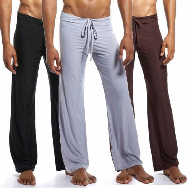 Calça de pijama masculina de seda de gelo Calça masculina de descanso Calça de pijama masculina Calças de dormir em casa Calças masculinas Roupa de dormir sexy Tamanho grande 238k