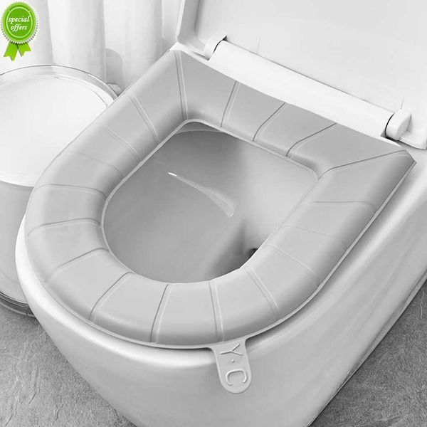 Nova capa de assento de toalete macia EVA Waterpoof em forma de O Assento de toalete almofada de bidê acessórios de banheiro reutilizável lavável almofada de tapete de banquinho