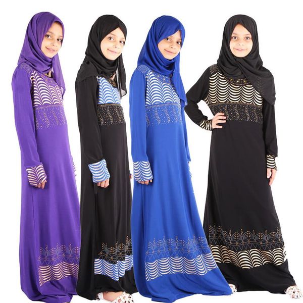 Roupas étnicas Meninas muçulmanas Diamante Diamante hijab abaya burqa khimar jilbab islâmico kaftan arab orar maxi bobe Gown287x