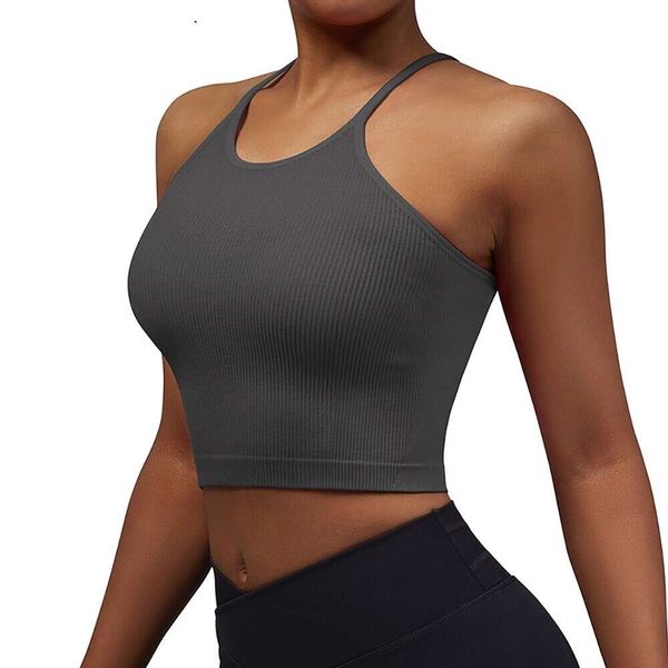 Ebb LL Designer Tank Top Sport-BH für Damen Top Nahtlose Yoga-BHs Geripptes Kreuz Gepolstertes Workout Top Gym Athletic Fiess Crop Tank Top Damen BH