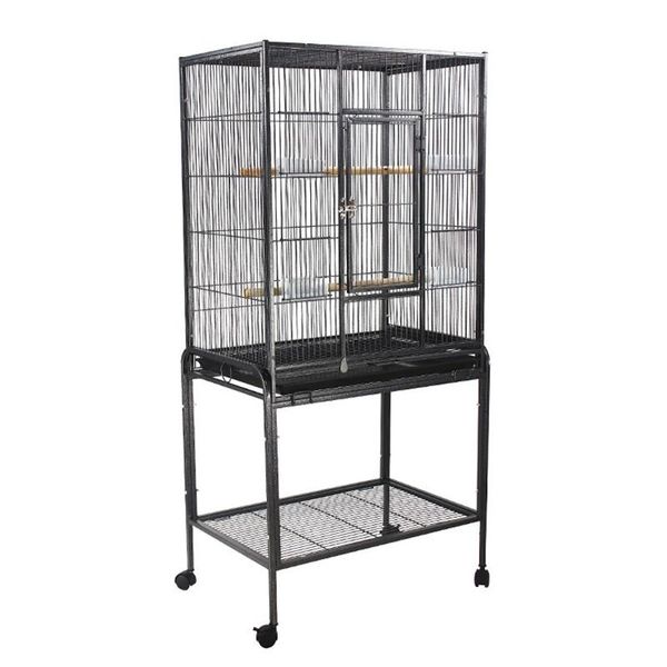 Aparelhos 61x42x135cm Metal Bird Cage com Rolling Stand Parrot Playground Birdcage para Atiel Canary Finch Pombo Pombo Pomentado