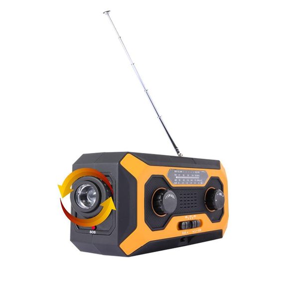 Radio Sopravvivenza Am/fm/wb Torcia Lampada da lettura Radio di emergenza Carica solare a manovella 2000mAh Power Bank