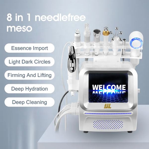 Портативная гидро-машина для лица, аква-пилинг, дермабразия, машина для лица/H2O2, 8 в 1, глубокое прозрачное кислородное распыление, гидротерапия для лица