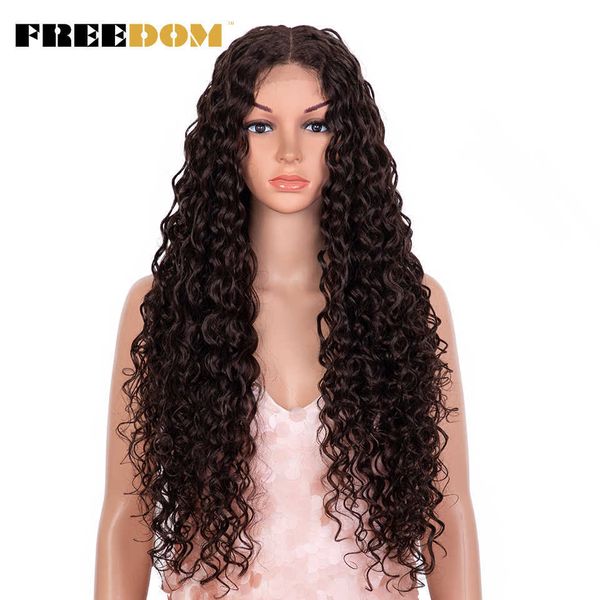 Peruca frontal de renda sintética longa peruca encaracolada 30 polegadas loira gengibre perucas de renda para mulheres negras perucas de cosplay 230524