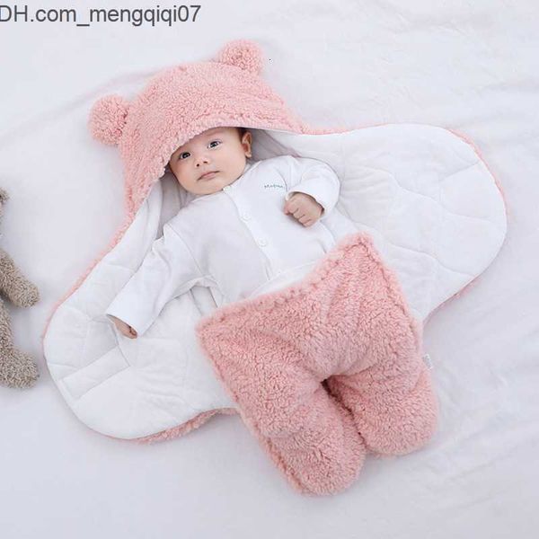 Coperte Coperte fascianti Fasciatura Cute born Baby Boys Girls Peluche Swaddle Wrap UltraSoft Fluffy Fleece Sacco a pelo Cotone Soft Bedding Stuff 230331 Z230701