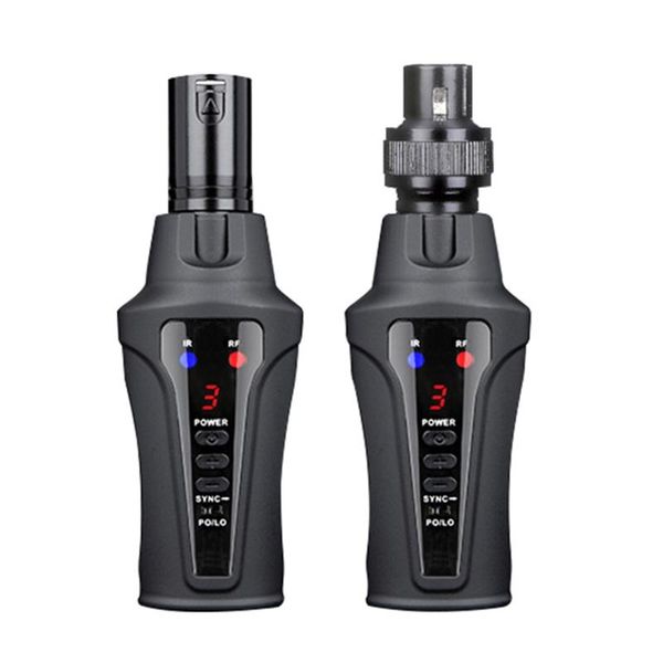 Adesivos adaptadores de microfone sem fio Receptores de transmissoras XLR com bateria de lítio de 3,7V recarregável para misturador de áudio dinâmico de microfone