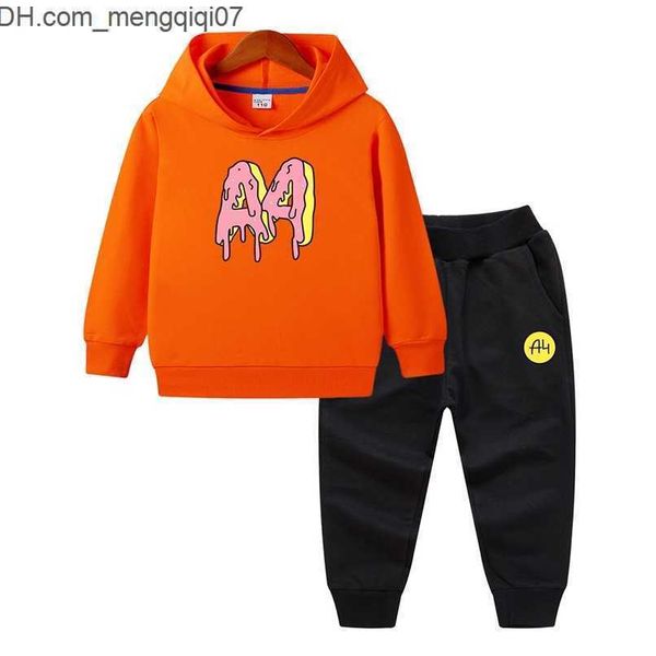 Felpe con cappuccio Felpe Estate A4 Merch Bambino Felpa con cappuccio Pantaloni Tuta a4 Ciambelle stampa Boy Girl Felpa Top Merch A4 Casual Qualità bambini Abbigliamento bambino 220115 Z230701