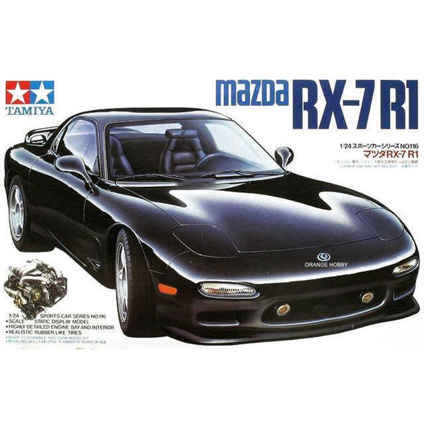 Blöcke 1/24 Mazda RX-7 Zusammenbau Automodell mit interner Motorstruktur Maßstab Automodellbau DIY Tamiya 24116HKD230701