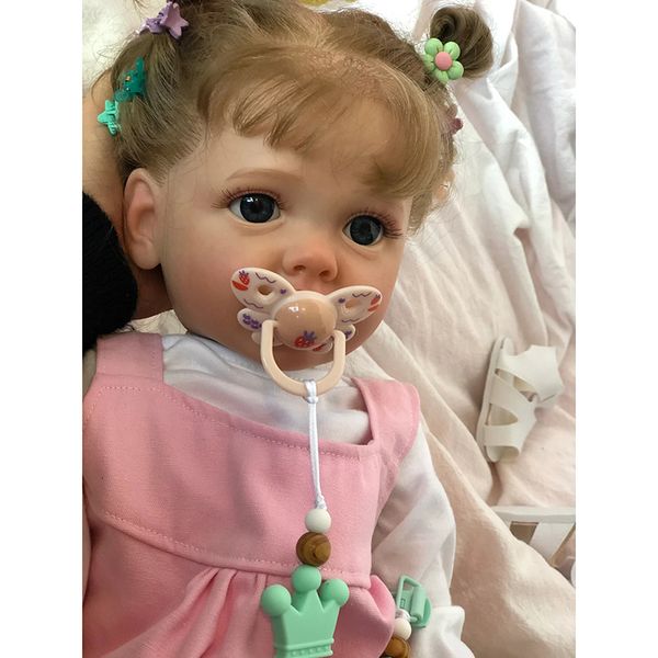 Bambole 55CM Full Body Silicone Reborn Toddler Girl Doll Princess Betty Realistico Soft Touch Pelle impermeabile Più strati Pittura 230630