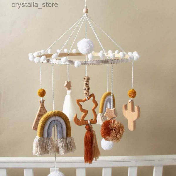 1 Set 0-12 mesi Baby Mobile Sonagli Giocattoli Nome personalizzabile Arcobaleno Letto Bell Room Decor Kids Musical Hanging Toy Regali di compleanno L230518