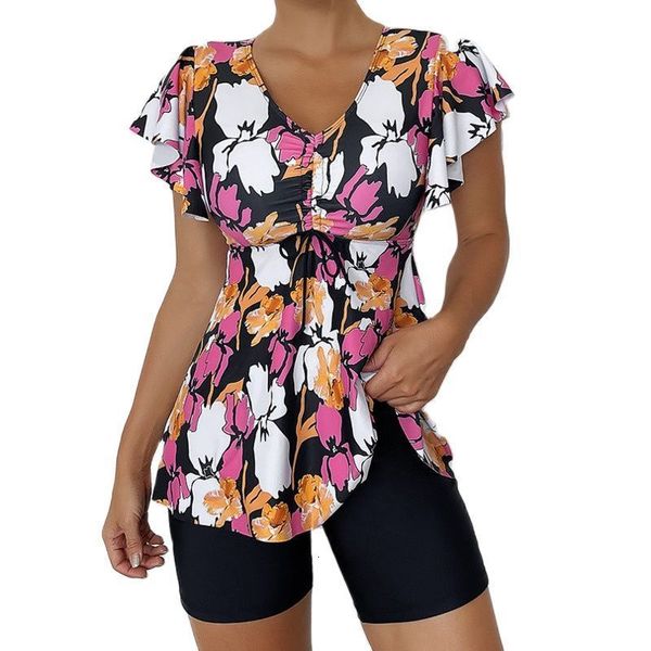 Roupa de banho feminina verão plus size maiôs grandes conjuntos de tanquíni roupas de praia maiôs de duas peças piscina esportiva maiô feminino 230630