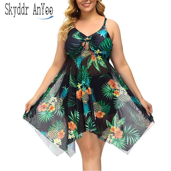 Roupa de banho feminina maiô plus size elegante conjunto tanquíni de duas peças vestido de praia de malha com shorts de menino maiôs femininos 230630