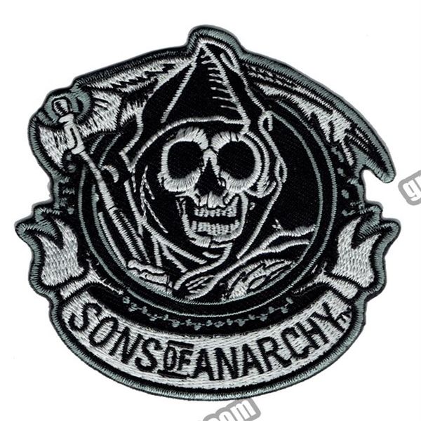 Mode SOA Reaper Crew bestickter Aufnäher zum Aufbügeln, Motorrad-Heavy-Metal-Punk-Applikationsabzeichen, vorderer Aufnäher 3 5 G0448208J