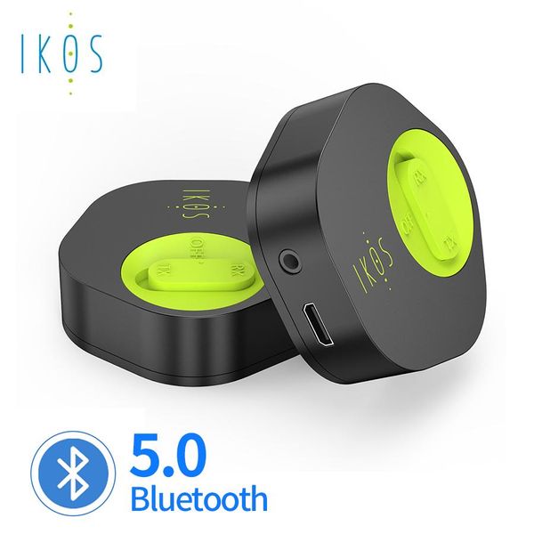 Conectores Ikos Conjunto de transmissor e receptor Bluetooth para fones de ouvido de projetor de TV Adaptador de áudio sem fio Aux Rca de 3,5 mm para alto-falantes domésticos